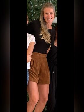 Zara Basic Corduroy Shorts in Brown - M